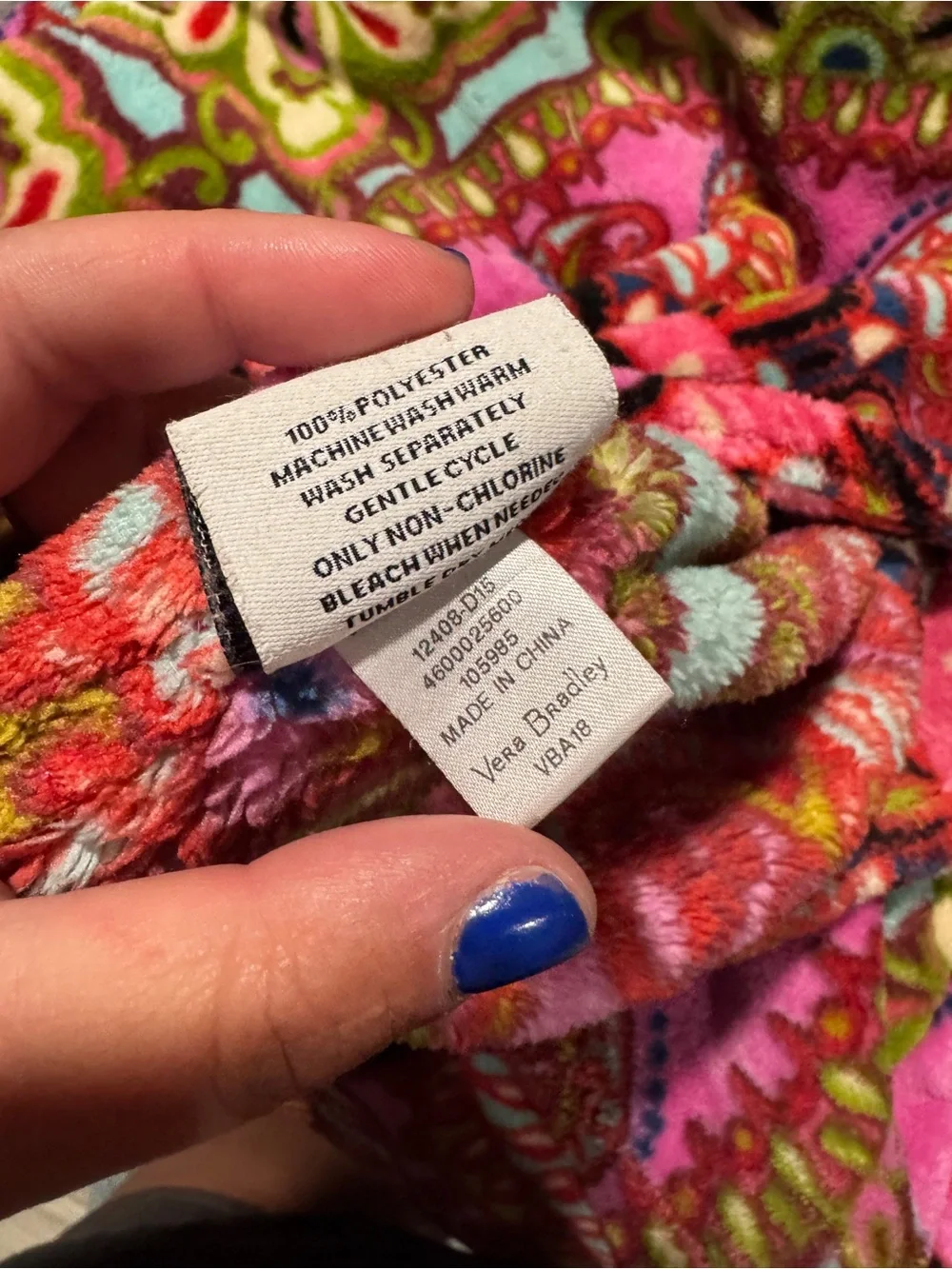 Vera Bradley Pink Multicolor Paisley Fleece Throw